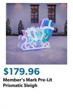 Sam's Club Member's Mark Pre-Lit Prismatic Sleigh offer