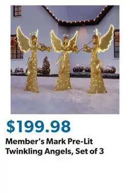 Sam's Club Member's Mark Pre-Lit Twinkling Angels, Set of 3 offer