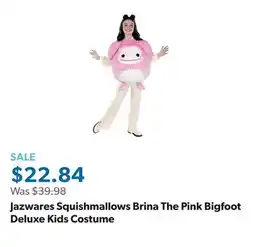 Sam's Club Jazwares Squishmallows Brina The Pink Bigfoot Deluxe Kids Costume offer