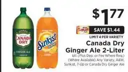 ShopRite Canada Dry Ginger Ale 2- liter offer