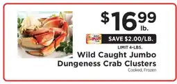 ShopRite Wild Caught Jumbo Dungeness Crab Clusters offer