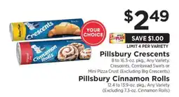 ShopRite Pillsbury Crescents or Cinnamon Rolls offer