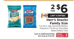 ShopRite Herr's Snacks Family Size offer