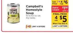 ShopRite Campbell's Homestyle Soup offer
