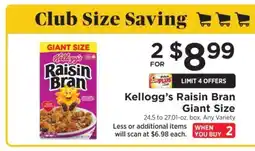 ShopRite Kellogg’s Raisin Bran Giant Size offer