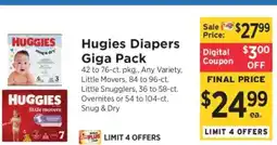 ShopRite Huggies Diapers Giga Pack offer