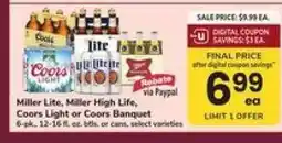Safeway Miller Lite, Miller High Life, Coors Light or Coors Banquet offer