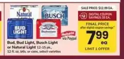 Safeway Bud, Bud Light, Busch Light or Natural Light offer