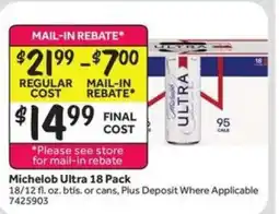 Stop&Shop Michelob Ultra 18 Pack offer