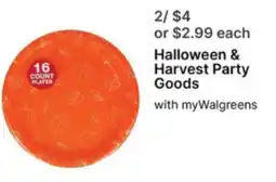 Walgreens Halloween & Harvest Party Goods offer