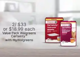 Walgreens Value Pack Walgreens Certainty with myWalgreens offer