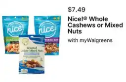 Walgreens Nice! Whole Cashews or Mixed Nuts offer