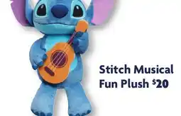 Family Dollar Stitch Musical Fun Plush offer