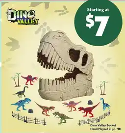 Family Dollar Dino Valley Bucket Head Playset offer