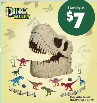 Family Dollar Dino Valley Bucket Head Playset offer
