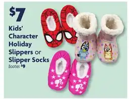 Family Dollar Kids' Character Holiday Slippers or Slipper Socks offer