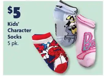 Family Dollar Kids' Character Socks offer