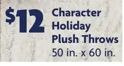 Family Dollar Character Holiday Plush Throws offer