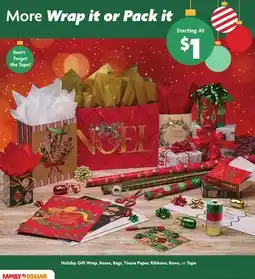 Family Dollar Holiday Gift Wrap, Boxes, Bags, Tissue Paper, Ribbons, Bows, or Tape offer