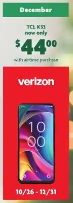 Family Dollar Verizon TCL K33 offer