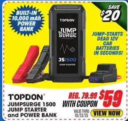 Big 5 TOPDON USA JumpSurge 1500 Jump Starter and Power Bank offer