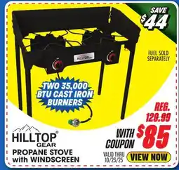 Big 5 Hilltop Gear Cast-Iron 2-Burner Stove with Windscreen offer