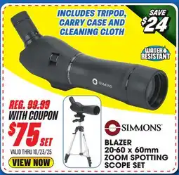 Big 5 Simmons Blazer 20-60x60mm Spotting Scope Kit offer