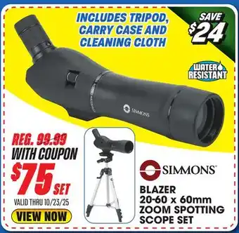 Big 5 Simmons Blazer 20-60x60mm Spotting Scope Kit offer