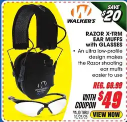 Big 5 Walkers Game Ear Razor X-TRM Ear Muffs with Glasses offer