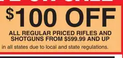 Dunham's Sports ALL REGULAR PRICED RIFLES AND SHOTGUNS offer