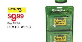 Dunham's Sports REM OIL WIPES offer
