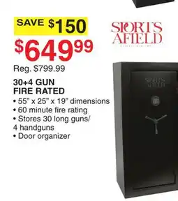 Dunham's Sports SPORTS AFIELD 30+4 GUN FIRE RATED offer