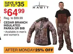 Dunham's Sports CEDAR BRANCH INSULATED PARKA OR BIB offer