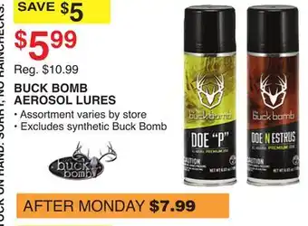 Dunham's Sports BUCK BOMB AEROSOL LURES offer
