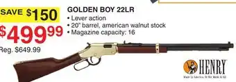 Dunham's Sports HENRY GOLDEN BOY 22LR offer