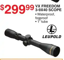 Dunham's Sports LEUPOLD VX FREEDOM 3-9X40 SCOPE offer