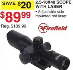 Dunham's Sports FIREFIELD 2.5-10X40 SCOPE WITH LASER offer