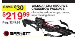 Dunham's Sports BARNETT WILDCAT CRX RECURVE CROSSBOW PACKAGE offer