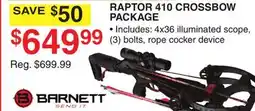 Dunham's Sports BARNETT RAPTOR 410 CROSSBOW PACKAGE offer