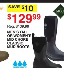 Dunham's Sports MEN'S TALL OR WOMEN'S MID CHORE CLASSIC MUD BOOTS offer