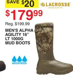 Dunham's Sports LACROSSE MEN'S ALPHA AGILITY 16 LT 1000G MUD BOOTS offer