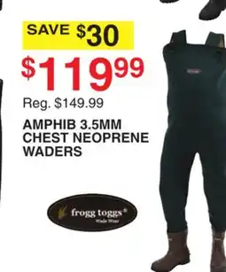 Dunham's Sports FROGG TOGGS AMPHIB 3.5MM CHEST NEOPRENE WADERS offer