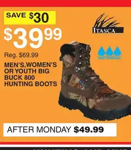Dunham's Sports ITASCA MEN'S, WOMEN'S OR YOUTH BIG BUCK 800 HUNTING BOOTS offer