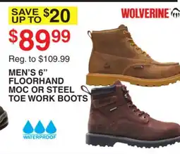Dunham's Sports MEN'S 6 FLOORHAND MOC OR STEEL TOE WORK BOOTS offer