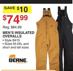 Dunham's Sports MEN'S INSULATED OVERALLS offer