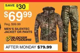 Dunham's Sports BLOCKER OUTDOORS MEN'S SILENTEC JACKET OR PANTS offer