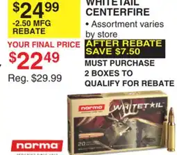 Dunham's Sports WHITETAIL CENTERFIRE offer