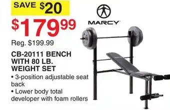 Dunham's Sports CB-20111 BENCH WITH 80 LB. WEIGHT SET offer