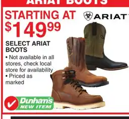 Dunham's Sports SELECT ARIAT BOOTS offer