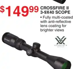 Dunham's Sports CROSSFIRE II 3-9X40 SCOPE offer